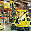 CAP warehouse with forklift